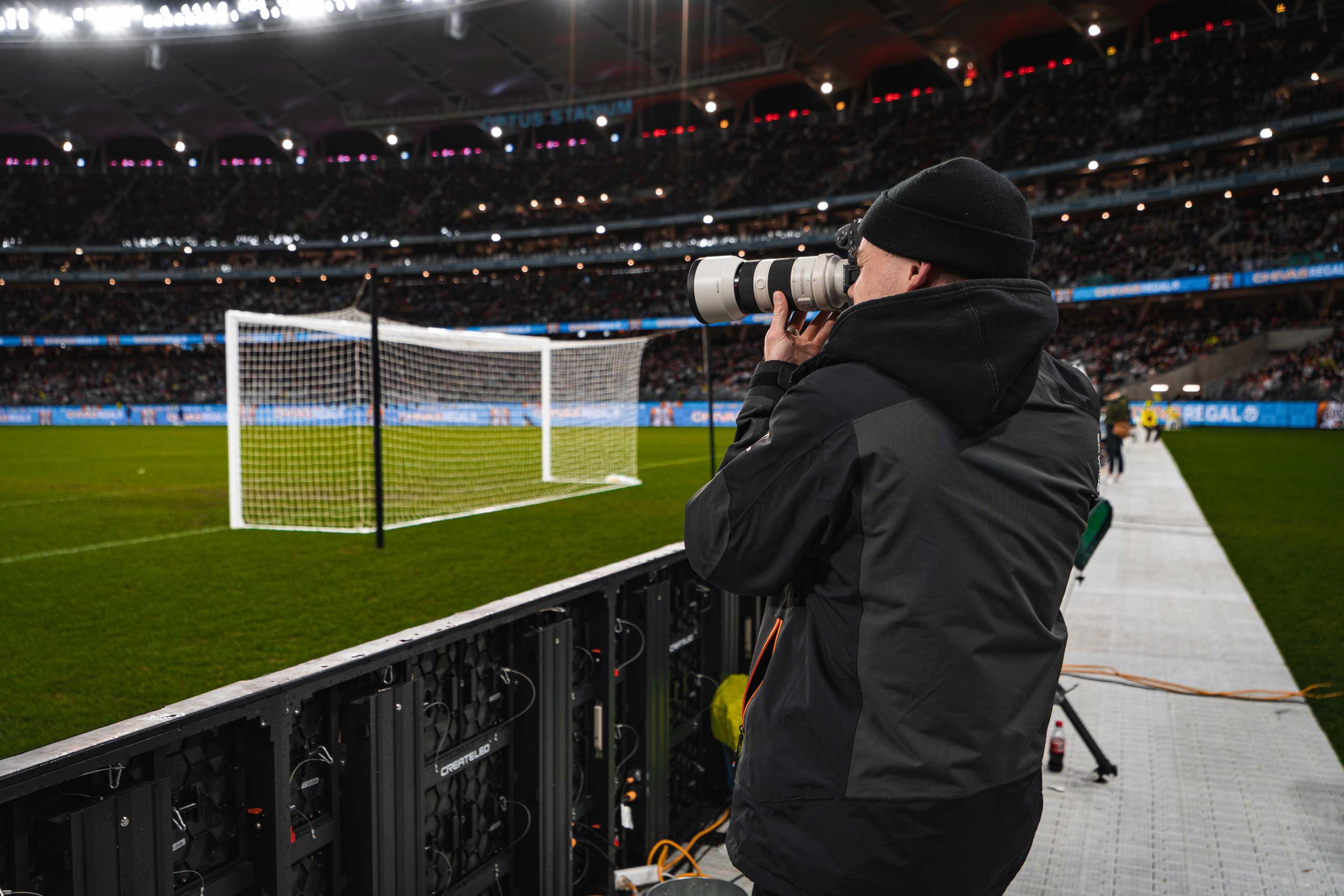 Photographer at soccer game